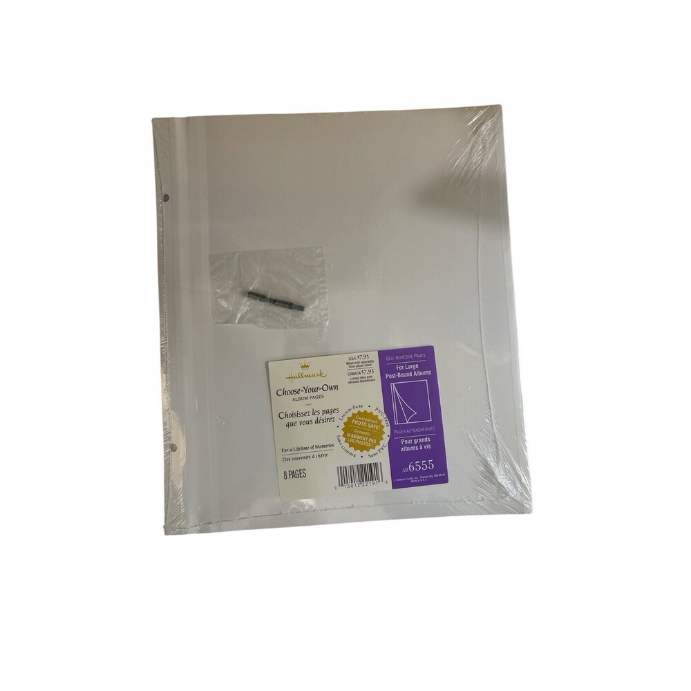 Hallmark AR6555 Self Adhesive for Large Post Bound Albums 8 Pk SEALED New